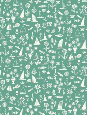 Liberty Art Fabrics Green Sealife Lasenby Quilting Cotton Liberty Art Fabrics Green Sealife Lasenby Quilting Cotton