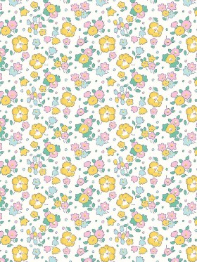 Liberty Art Fabrics Yellow and Pink Seaside Blossom Lasenby Quilting Cotton Liberty Art Fabrics Yellow and Pink Seaside Blossom Lasenby Quilting Cotton