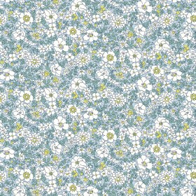 Liberty Art Fabrics White and Blue Arley Gardens Lasenby Quilting Cotton Liberty Art Fabrics White and Blue Arley Gardens Lasenby Quilting Cotton