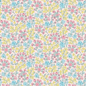 Liberty Art Fabrics Pink and Yellow Campion Meadow Lasenby Quilting Cotton Liberty Art Fabrics Pink and Yellow Campion Meadow Lasenby Quilting Cotton