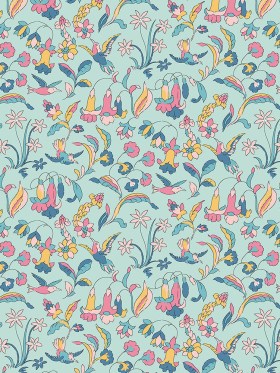 Liberty Art Fabrics Mint Flora and Fauna Lasenby Quilting Cotton Liberty Art Fabrics Mint Flora and Fauna Lasenby Quilting Cotton