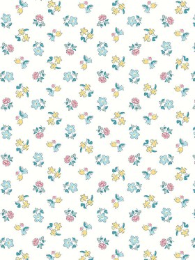 Liberty Art Fabrics Muted Blue and Yellow Spring Buds Lasenby Quilting Cotton Liberty Art Fabrics Muted Blue and Yellow Spring Buds Lasenby Quilting Cotton
