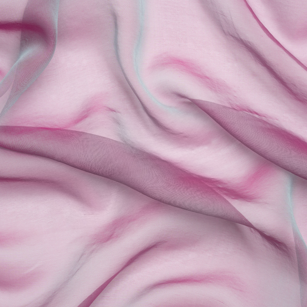 Chiffon-Like Silk Voile – Seafoam and Magenta Iridescent – Adelaide Collection Chiffon-Like Silk Voile – Seafoam and Magenta Iridescent – Adelaide Collection