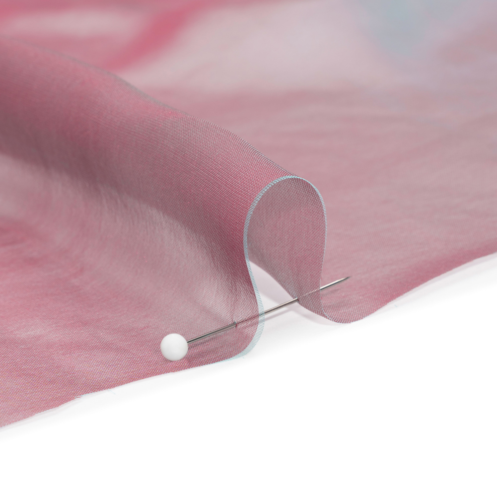 Chiffon-Like Silk Voile – Ice Blue and Berry Red Iridescent – Adelaide Collection Chiffon-Like Silk Voile – Ice Blue and Berry Red Iridescent – Adelaide Collection