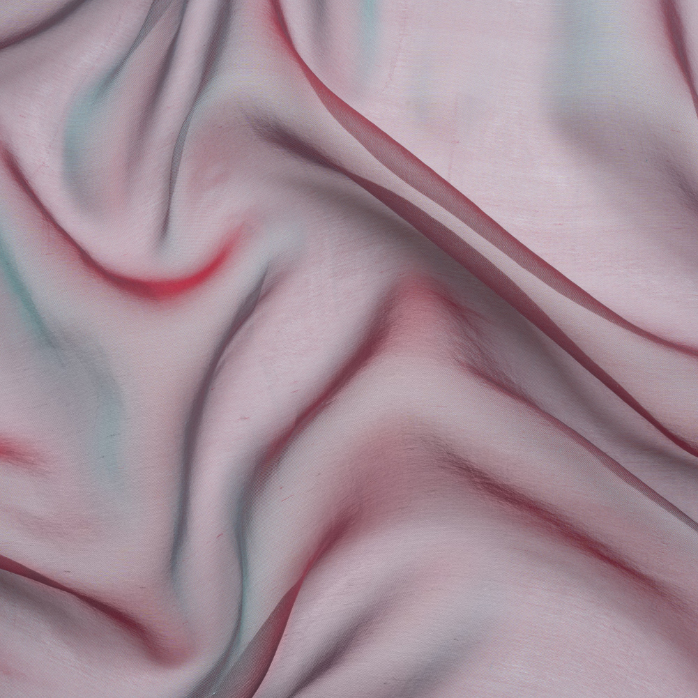 Chiffon-Like Silk Voile – Ice Blue and Berry Red Iridescent – Adelaide Collection Chiffon-Like Silk Voile – Ice Blue and Berry Red Iridescent – Adelaide Collection