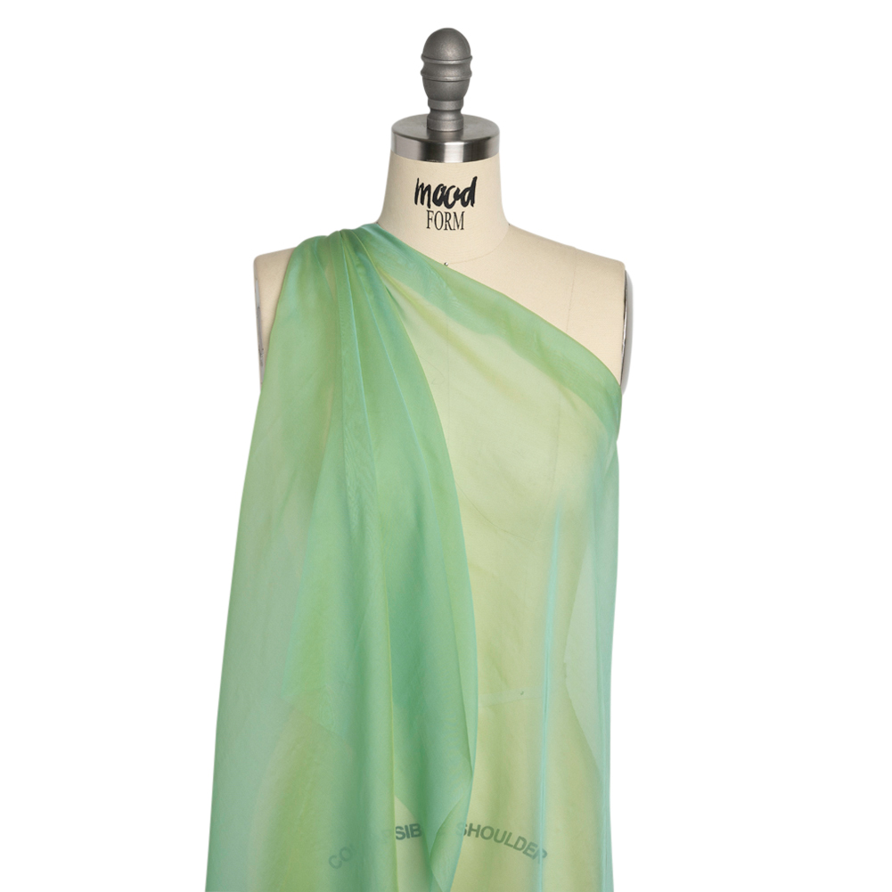 Chiffon-Like Silk Voile – Mint and Lime Iridescent – Adelaide Collection Chiffon-Like Silk Voile – Mint and Lime Iridescent – Adelaide Collection