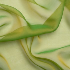 Chiffon-Like Silk Voile – Gold and Kelly Green Iridescent – Adelaide Collection Chiffon-Like Silk Voile – Gold and Kelly Green Iridescent – Adelaide Collection