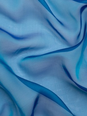Chiffon-Like Silk Voile – Turquoise and Royal Blue Iridescent – Adelaide Collection Chiffon-Like Silk Voile – Turquoise and Royal Blue Iridescent – Adelaide Collection