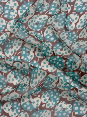 Teal, White and Burgundy Sprinkled Treats Silk Chiffon Teal, White and Burgundy Sprinkled Treats Silk Chiffon
