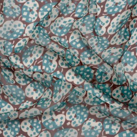 Teal, White and Burgundy Sprinkled Treats Silk Chiffon Teal, White and Burgundy Sprinkled Treats Silk Chiffon
