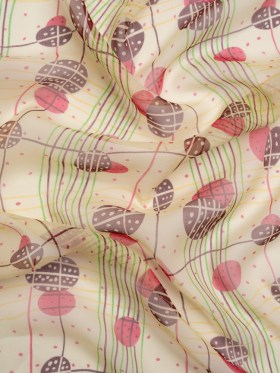 Pale Yellow, Berry Red and Brown Baked Goods Grid Silk Chiffon Pale Yellow, Berry Red and Brown Baked Goods Grid Silk Chiffon