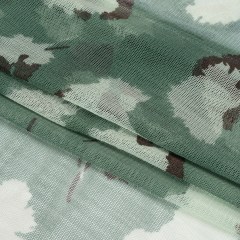 Floral Shadows Silk Tulle – Green, White and Black Floral Shadows Silk Tulle – Green, White and Black