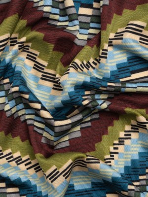 Blue, Olive and Russet Making Waves Silk Jersey Blue, Olive and Russet Making Waves Silk Jersey