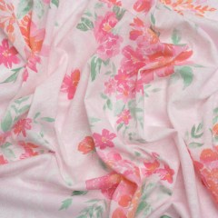 Cotton and Polyester Jersey – Pink Floral Over Paisley Cotton and Polyester Jersey – Pink Floral Over Paisley