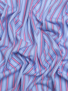 Cotton and Polyester Jersey – Pink and Blue Stripes Cotton and Polyester Jersey – Pink and Blue Stripes
