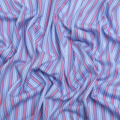 Cotton and Polyester Jersey – Pink and Blue Stripes Cotton and Polyester Jersey – Pink and Blue Stripes