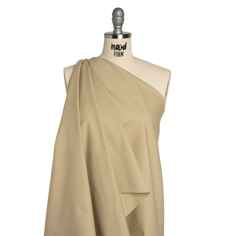 Vertical Ribs Creped Stretch Cotton Dobby – Beige Vertical Ribs Creped Stretch Cotton Dobby – Beige