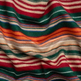 Italian Tan, Green and Red Barcode Stripes Brushed Wool Blend Twill Italian Tan, Green and Red Barcode Stripes Brushed Wool Blend Twill
