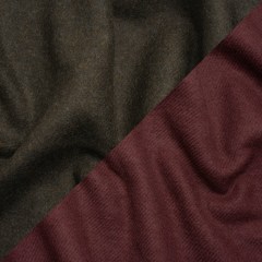 Italian Maroon and Brown Wool Blend Double Cloth Twill Italian Maroon and Brown Wool Blend Double Cloth Twill
