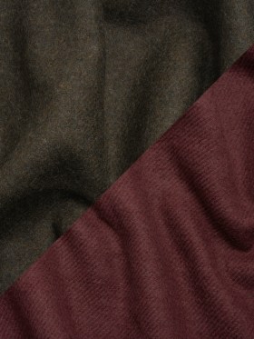 Italian Maroon and Brown Wool Blend Double Cloth Twill Italian Maroon and Brown Wool Blend Double Cloth Twill