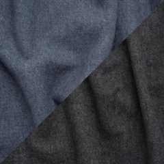 Italian Blue and Gray Brushed Wool and Polyester Double Cloth Coating Italian Blue and Gray Brushed Wool and Polyester Double Cloth Coating
