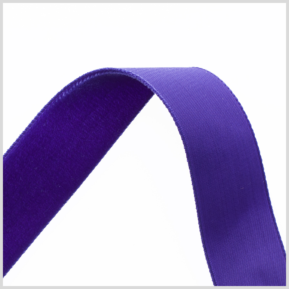 0.875" Purple Nylon Velvet Ribbon