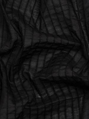 Famous Australian Designer Black Pintucked Cotton Voile Famous Australian Designer Black Pintucked Cotton Voile
