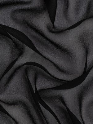 Famous Australian Designer Black Silk Georgette Famous Australian Designer Black Silk Georgette