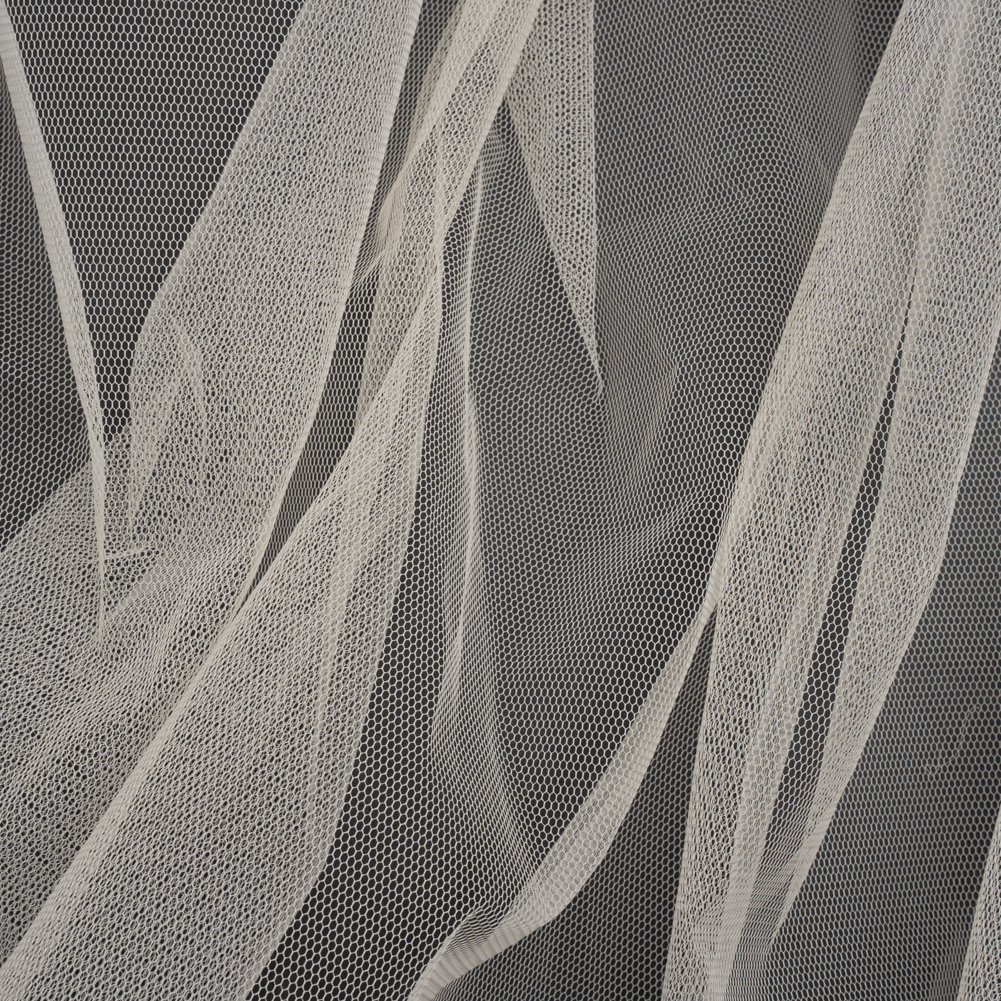 Famous Australian Designer Cream Stiff Polyester Tulle Famous Australian Designer Cream Stiff Polyester Tulle