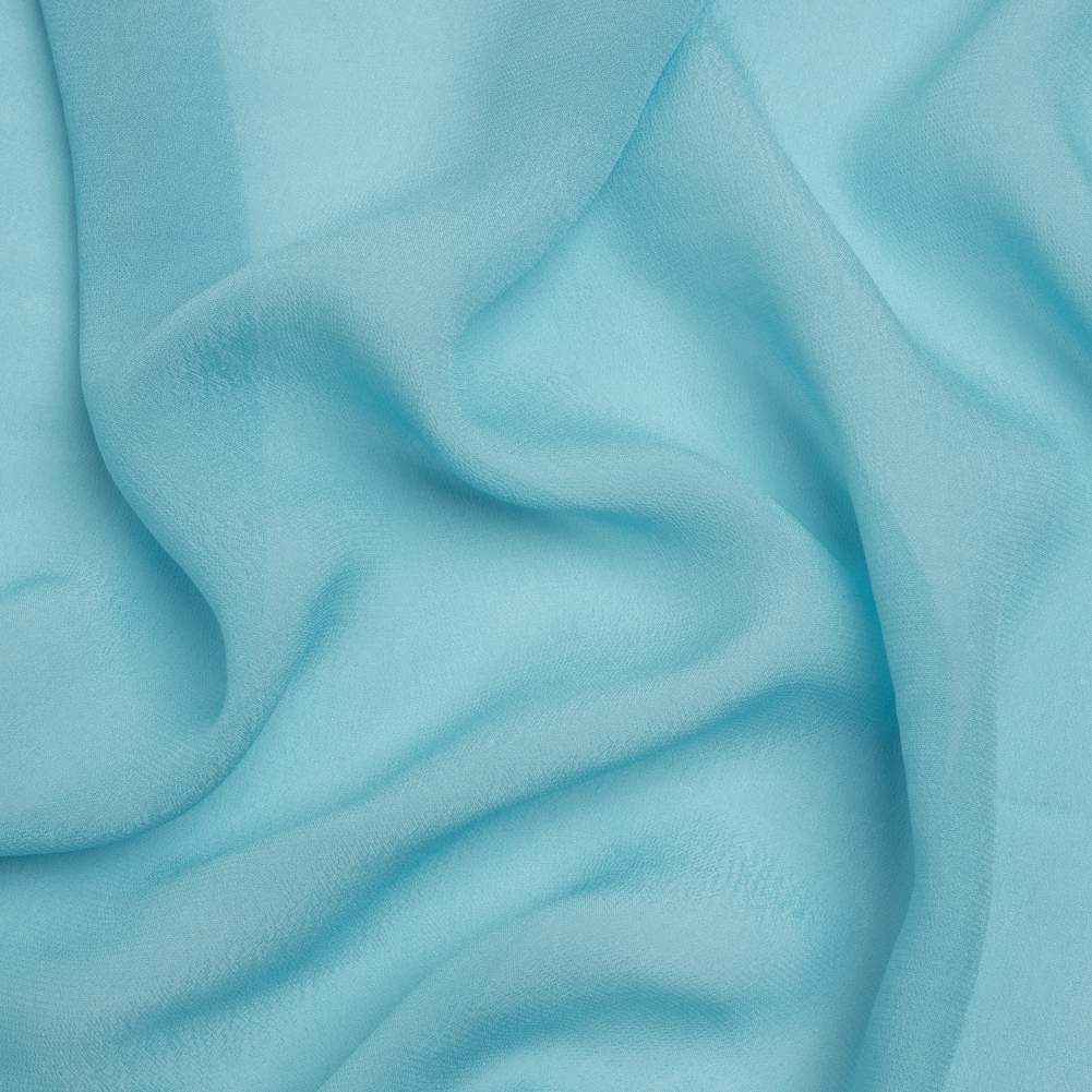 Famous Australian Designer Sky Blue Viscose Georgette Famous Australian Designer Sky Blue Viscose Georgette