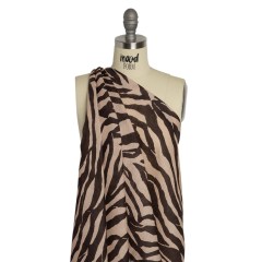 Famous Australian Designer Beige and Brown Zebra Stripes Lightweight Linen Woven Famous Australian Designer Beige and Brown Zebra Stripes Lightweight Linen Woven