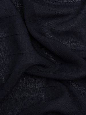 Famous Australian Designer Midnight Monochrome Pinstripes Crinkled Silk Georgette Famous Australian Designer Midnight Monochrome Pinstripes Crinkled Silk Georgette