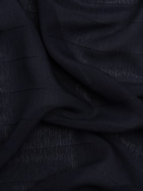 Famous Australian Designer Midnight Monochrome Pinstripes Crinkled Silk Georgette Famous Australian Designer Midnight Monochrome Pinstripes Crinkled Silk Georgette
