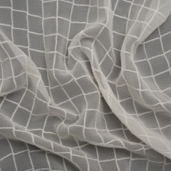 Famous Australian Designer Cream Pintuck Grid Silk Georgette Famous Australian Designer Cream Pintuck Grid Silk Georgette