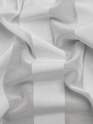 Famous Australian Designer White Burnout Awning Stripes Cotton and Silk Voile Famous Australian Designer White Burnout Awning Stripes Cotton and Silk Voile