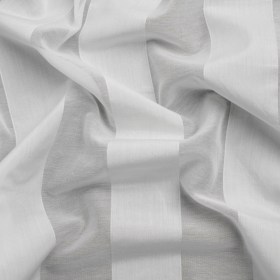 Famous Australian Designer White Burnout Awning Stripes Cotton and Silk Voile Famous Australian Designer White Burnout Awning Stripes Cotton and Silk Voile