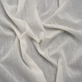 Famous Australian Designer White Crinkled Cotton and Linen Gauze Famous Australian Designer White Crinkled Cotton and Linen Gauze
