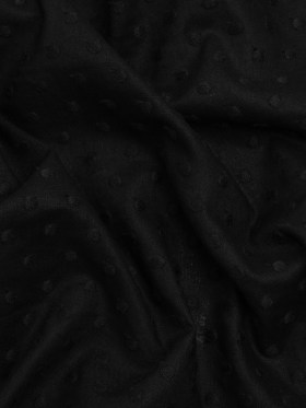 Famous Australian Designer Black Embroidered Polka Dots LightweightLinen and Cotton Woven Famous Australian Designer Black Embroidered Polka Dots LightweightLinen and Cotton Woven