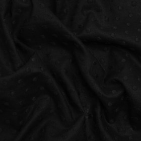 Famous Australian Designer Black Embroidered Polka Dots LightweightLinen and Cotton Woven Famous Australian Designer Black Embroidered Polka Dots LightweightLinen and Cotton Woven