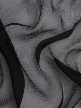 Famous Australian Designer Black Crinkled Silk Chiffon Famous Australian Designer Black Crinkled Silk Chiffon