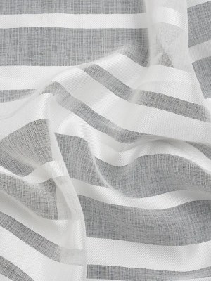 Famous Australian Designer White Sheer Stripes Polyester Woven Famous Australian Designer White Sheer Stripes Polyester Woven