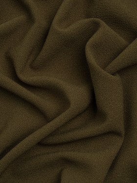 Famous Australian Designer Olive Green Stretch Polyester Crepe Famous Australian Designer Olive Green Stretch Polyester Crepe