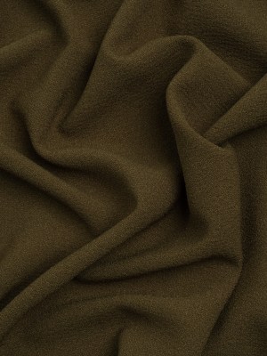 Famous Australian Designer Olive Green Stretch Polyester Crepe Famous Australian Designer Olive Green Stretch Polyester Crepe