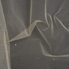 Famous Australian Designer Cream and Gold Glitter Speckled Tulle Famous Australian Designer Cream and Gold Glitter Speckled Tulle