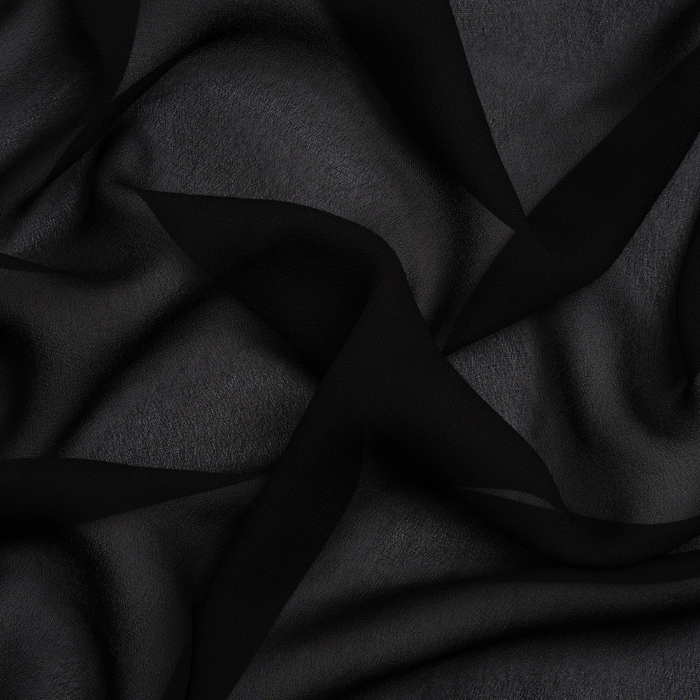 Famous Australian Designer Black Viscose Georgette Famous Australian Designer Black Viscose Georgette