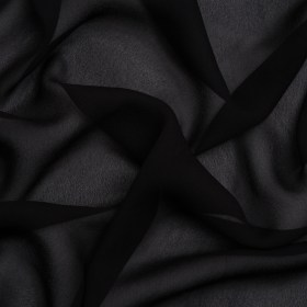 Famous Australian Designer Black Viscose Georgette Famous Australian Designer Black Viscose Georgette
