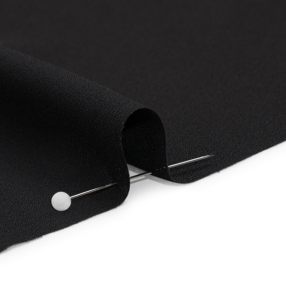 Famous Australian Designer Black Polyester Double Georgette Famous Australian Designer Black Polyester Double Georgette