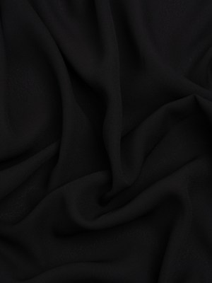Famous Australian Designer Black Polyester Double Georgette Famous Australian Designer Black Polyester Double Georgette