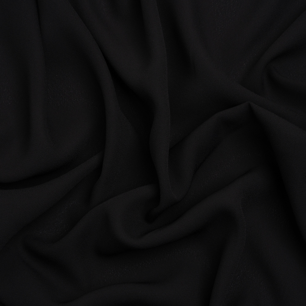 Famous Australian Designer Black Polyester Double Georgette Famous Australian Designer Black Polyester Double Georgette