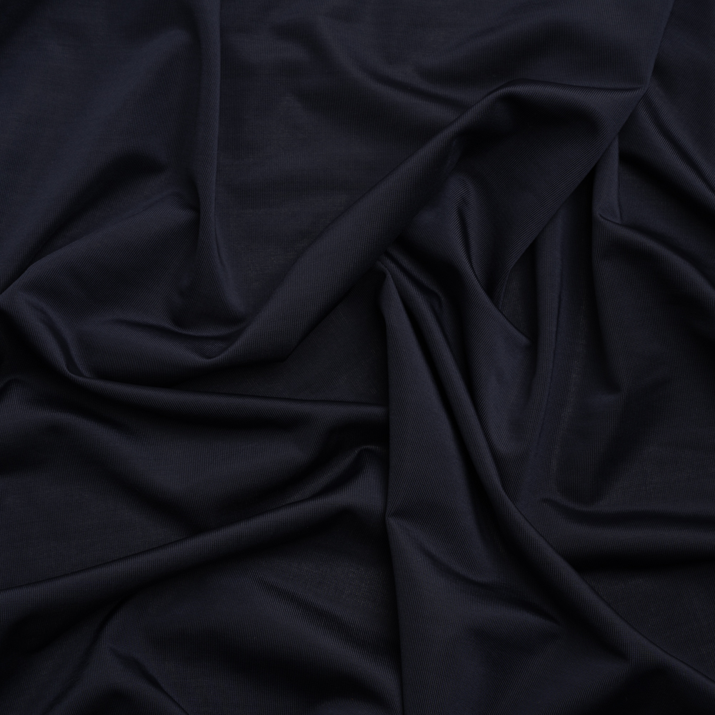 Famous Australian Designer Midnight Navy Stretch Polyester Jersey Famous Australian Designer Midnight Navy Stretch Polyester Jersey